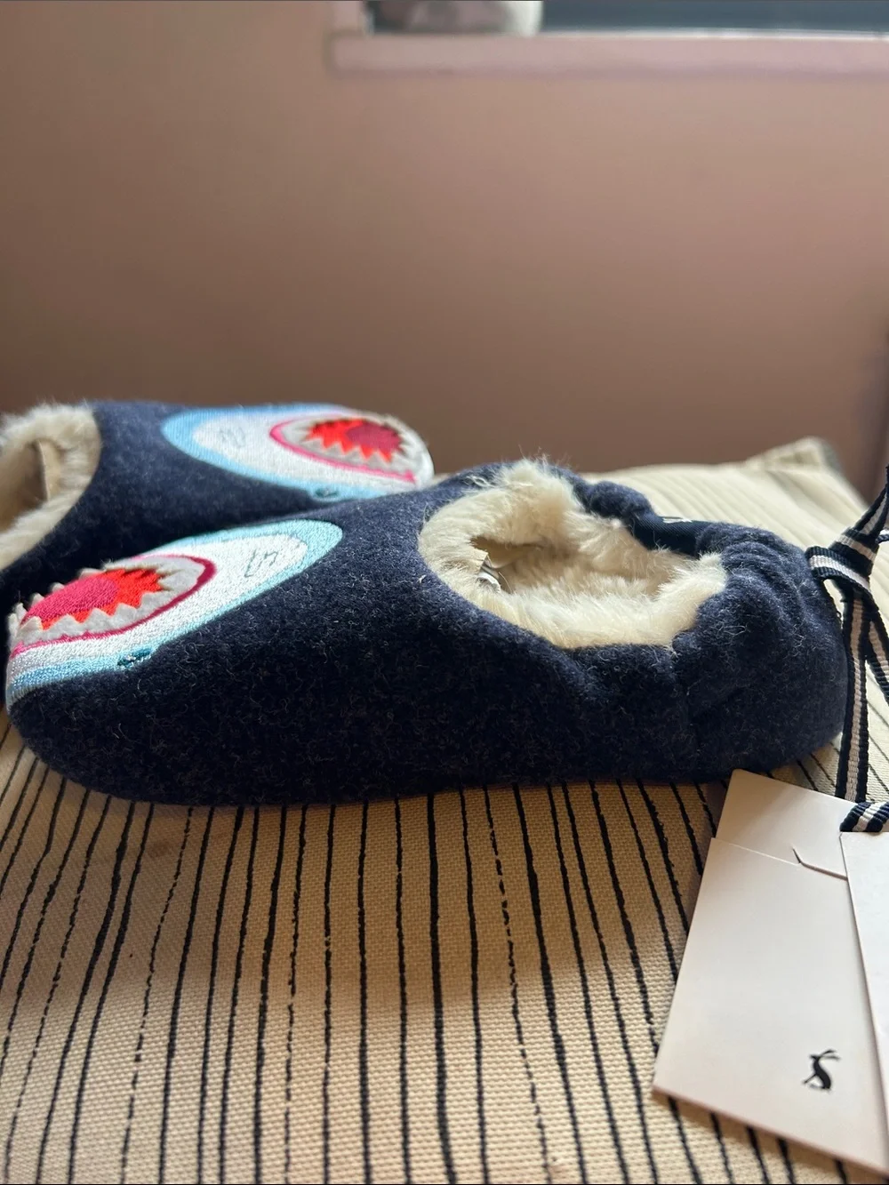 Joules Navy Shark Slippers